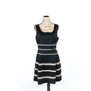 ANN TAYLOR Black Striped Halter Dress Size 10